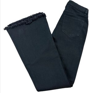 YMI JEANS Womens 3 26 Black Mid Rise Flare Jeans Distressed Raw Hem